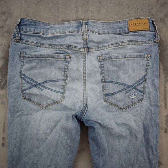 Aeropostale Pants Womens 26W Light Blue Denim Court Low Rise Skinny Leg Jegging - Picture 10 of 11